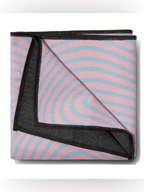 Geometry Vibe Check Pink Blue Stripe Microfiber 16” x 30” Fitness Towel NWT